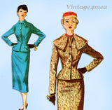 1950s Vintage Simplicity Sewing Pattern 4842 Stylish Uncut Misses Suit Sz 30 B