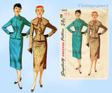1950s Vintage Simplicity Sewing Pattern 4842 Stylish Uncut Misses Suit Sz 30 B
