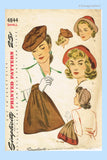 1940s Vintage Simplicity Sewing Pattern 4844 Rare WWII Misses Hat & Purse Set Sz SM