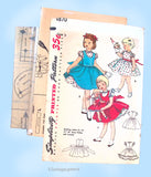 Simplicity 4870: 1950s Tot Dress Matching Doll Dress Sz3 Vintage Sewing Pattern