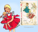 Simplicity 4870: 1950s Tot Dress Matching Doll Dress sz 2 Vintage Sewing Pattern
