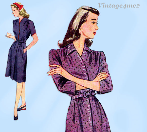 Simplicity 4903: 1940s Uncut Misses WWII Dress Sz 33 B Vintage Sewing Pattern