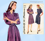 Simplicity 4903: 1940s Uncut Misses WWII Dress Sz 33 B Vintage Sewing Pattern