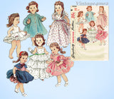Simplicity 4908: 1950s Cute 23in Saucy Walker Doll Clothes Vintage Sewing Pattern