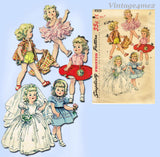 1950s Vintage Simplicity Sewing Pattern 4909 16.5 Inch Little Girl Doll Clothes