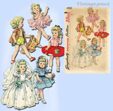 1950s Vintage Simplicity Sewing Pattern 4909 19.5 Inch Little Girl Doll Clothes