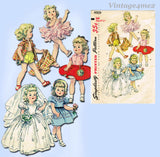 1950s Vintage Simplicity Sewing Pattern 4909 21.5 Inch Little Girl Doll Clothes