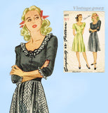 Simplicity 4977: 1940s Uncut Misses Easy WWII Dress 34B Vintage Sewing Pattern