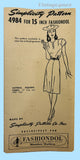 1940s Simplicity Sewing Pattern 4984 FF 15in Latexture Fashiondol Doll Clothes