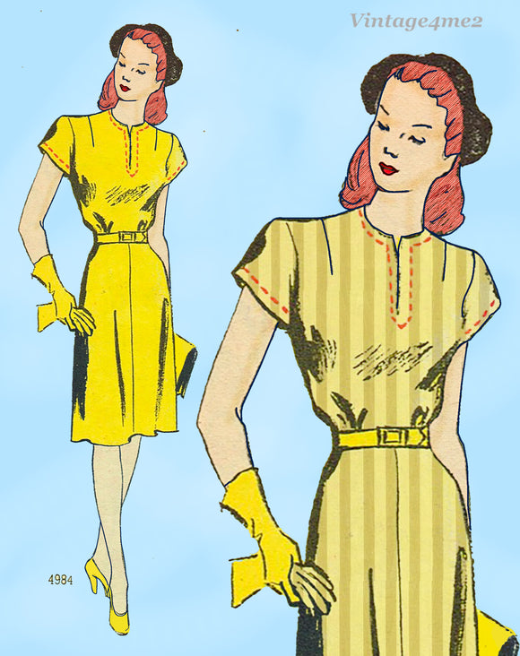 1940s Simplicity Sewing Pattern 4984 FF 15in Latexture Fashiondol Doll Clothes