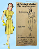 1940s Simplicity Sewing Pattern 4984 FF 15in Latexture Fashiondol Doll Clothes