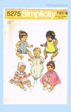 1970s Vintage Simplicity Sewing Pattern 5275 12 Inch Vinyl Baby Doll Clothes