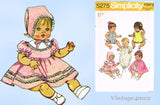 1970s Vintage Simplicity Sewing Pattern 5275 Uncut 16 Inch Vinyl Baby Doll Clothes