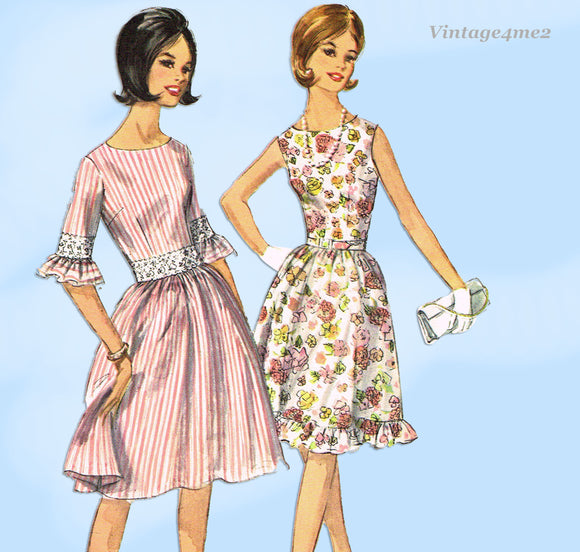 Simplicity 5911: 1960s Uncut Misses Youthful Dress Sz 36B Vintage Sewing Pattern