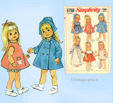 1960s Vintage Simplicity Sewing Pattern 6768 18 In Goody Two Shoes Doll Clothes