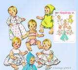 1960s Vintage Simplicity Sewing Pattern 6817 Uncut Ginny Baby 14 Inch Doll Clothes