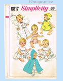 1960s Vintage Simplicity Sewing Pattern 6817 Uncut Ginny Baby 14 Inch Doll Clothes