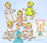 1960s Vintage Simplicity Sewing Pattern 6817 Uncut Ginny Baby 14 Inch Doll Clothes