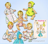 1960s Vintage Simplicity Sewing Pattern 6817 Uncut Ginny Baby 18 Inch Doll Clothes