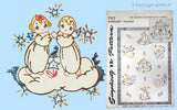 1940s Vintage Simplicity Embroidery Transfer 7117 Uncut Angel Crib Quilt Motifs