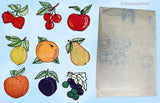 1940s Vintage Simplicity Embroidery Transfer 7121 Uncut Applique Fruit Tea Towels