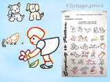1940s Vintage Simplicity Transfer Pattern 7145 Small Uncut Baby Animal Motifs