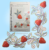 1940s Vintage Simplicity Embroidery Transfer 7116 Uncut Trailing Strawberries