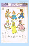 1970s Vintage Simplicity Sewing Pattern 7208 Uncut 13-14in Baby Doll Clothes Set