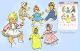 1970s Vintage Simplicity Sewing Pattern 7208 Uncut 13-14in Baby Doll Clothes Set