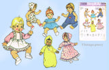 1970s Vintage Simplicity Sewing Pattern 7208 Uncut 15-16in Baby Doll Clothes Set