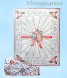 1940s Vintage Simplicity Embroidery Transfer 7220 Uncut Heirloom Baby Crib Quilt
