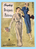 Simplicity Designer 8031: 1940s Uncut Misses Cocktail Dress 40 B Vintage Sewing Pattern