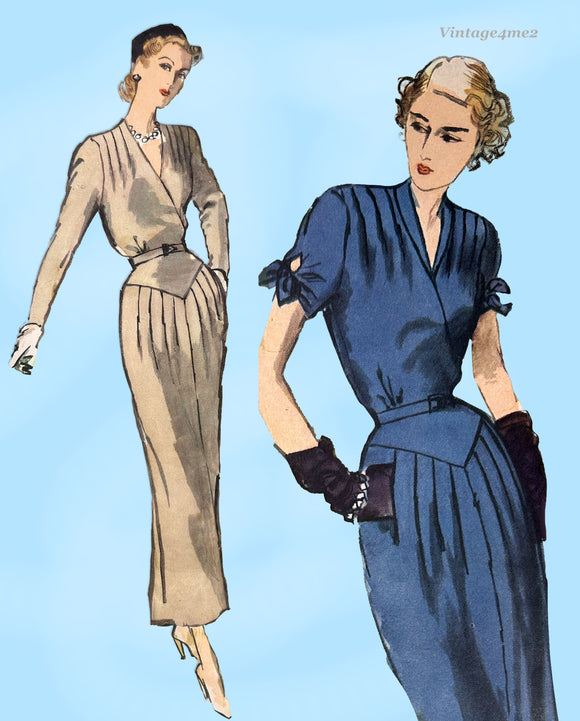Simplicity Designer 8031: 1940s Uncut Misses Cocktail Dress 40 B Vintage Sewing Pattern