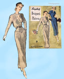 Simplicity Designer 8031: 1940s Uncut Misses Cocktail Dress 40 B Vintage Sewing Pattern