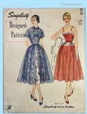 Simplicity Designer 8270: 1950s Uncut Misses Cocktail Dress 34 B Vintage Sewing Pattern