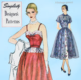 Simplicity Designer 8270: 1950s Uncut Misses Cocktail Dress 34 B Vintage Sewing Pattern