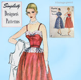 Simplicity Designer 8270: 1950s Uncut Misses Cocktail Dress 34 B Vintage Sewing Pattern