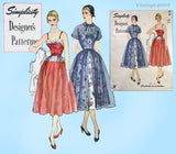 Simplicity Designer 8270: 1950s Uncut Misses Cocktail Dress 34 B Vintage Sewing Pattern