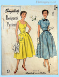 Simplicity Designer 8283: 1950s Uncut Misses Sun Dress 34 B Vintage Sewing Pattern