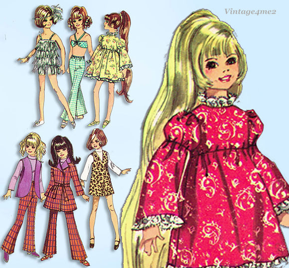 1960s VTG Simplicity Sewing Pattern 8519 Cute 17.5 Inch High Heel Doll Clothes