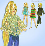 1970s Vintage Simplicity Sewing Pattern 9138 Cute 15.5in Teen Fashion Doll Clothes