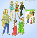 1970s Vintage Simplicity Sewing Pattern 9138 Cute 15.5in Teen Fashion Doll Clothes