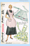 1940s Vintage Simplicity Sewing Pattern 2644 Easy One Yard Misses Apron Fits All