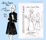 1960s Vintage Designer Spadea Sewing Pattern N-1041 Uncut Misses Coat Sz 34 Bust