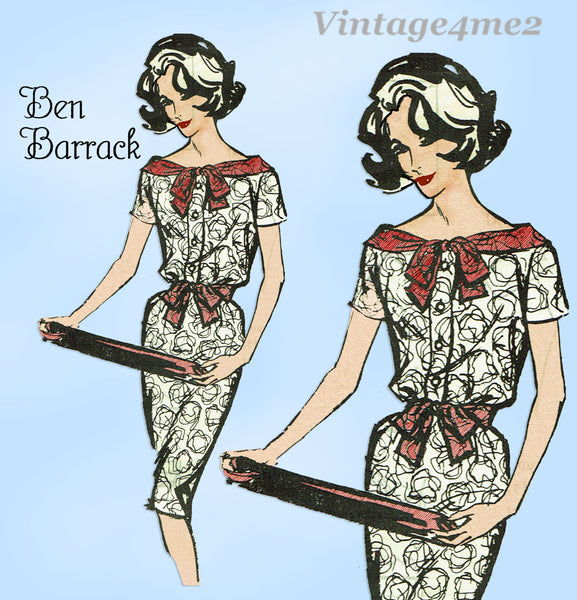 1960s Vintage Designer Spadea Sewing Pattern NA-2045 Uncut Misses Dress Sz 34 B