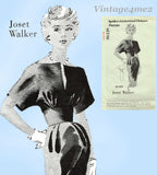 1950s Vintage Spadea Sewing Pattern NS-229 Uncut Joset Walker Cocktail Dress 38 B