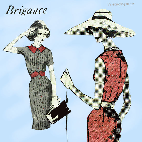 1960s Vintage Designer Spadea Sewing Pattern Y-1246 Brigance Misses Dress 34.5B