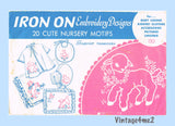 1940s Superior 110 Nursery Motifs Uncut Embroidery Transfer 20 Comic Cute Motifs