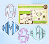 1940s Vintage Superior Embroidery Transfer 114 Vintage Uncut Monograms for Linens