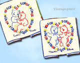 1940s Darlin Kitten Romance Tea Towels Uncut Superior Embroidery Transfer